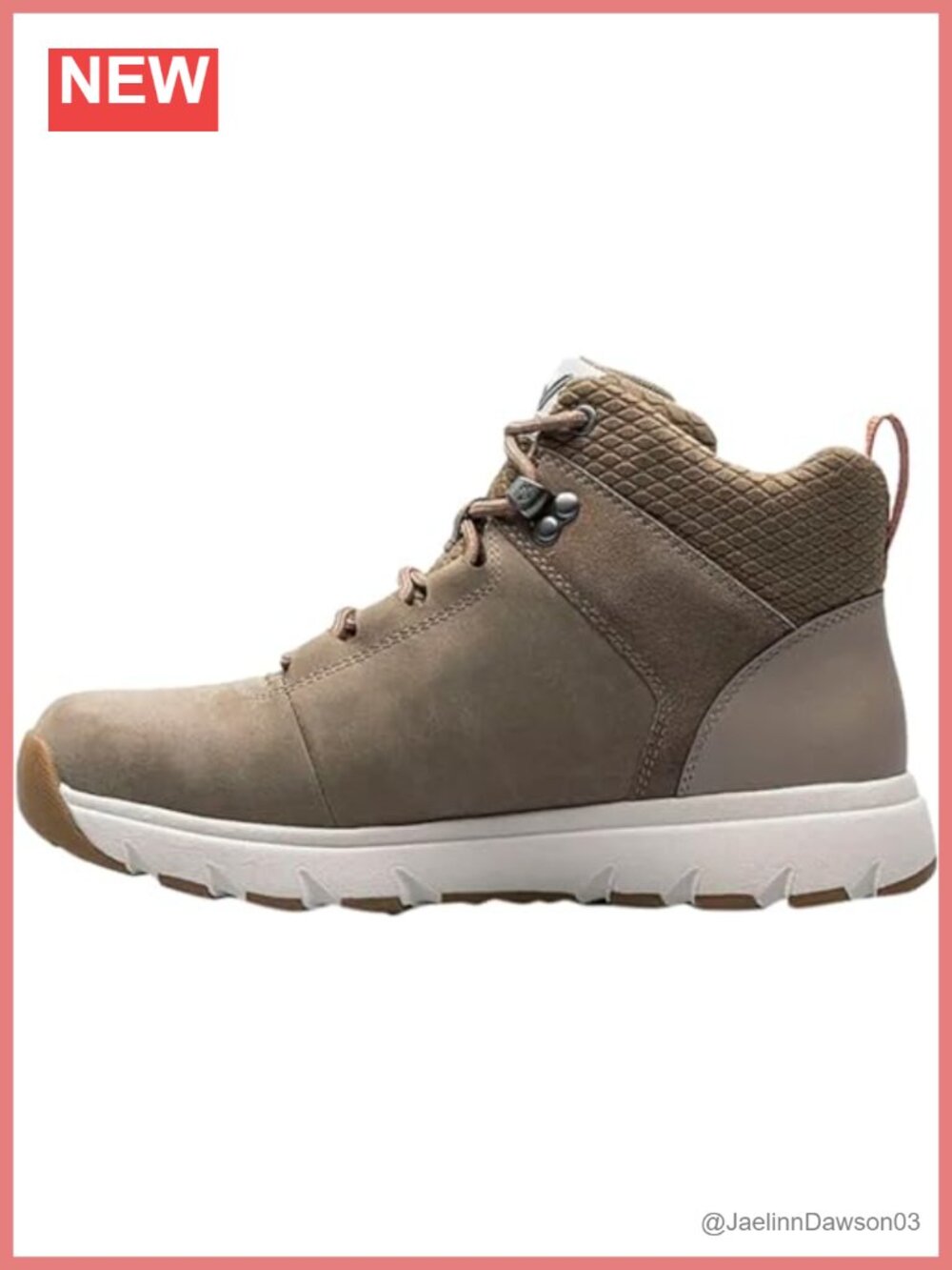 Waterproof Leather Lace-Up Hiking Boots Ankle Mid Cushioned - Picture 5 of 6